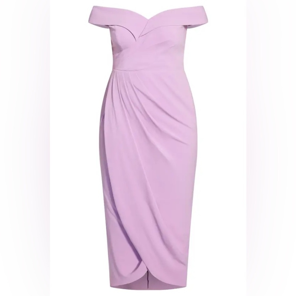 City Chic- Ripple Love Off the Shoulder Maxi Dress